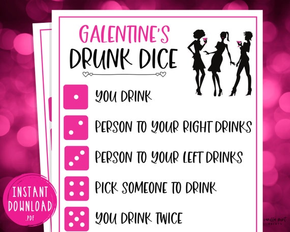 Galentine's Drunk Dice Trinkspiel Girls Night Out Party Spiele Spiele für  Erwachsene Spiele für Erwachsene Ladies Night Fun Trinkspiele - .de