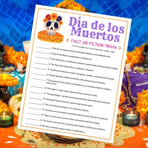 Día De Los Muertos Fact or Fiction Trivia | Printable Day of the Dead Party Game | Fun ...