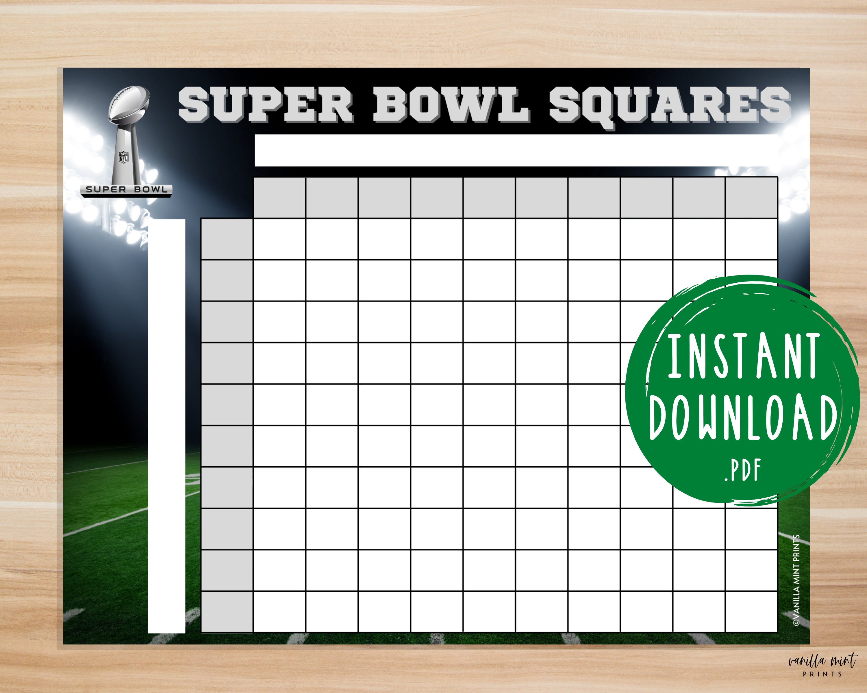 Pdf Printable Super Bowl Squares 2023 Calendar Printable