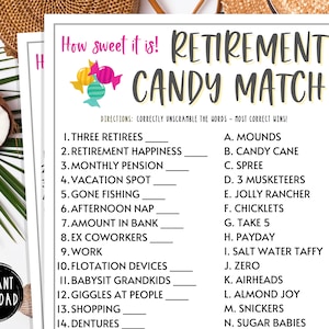 Retirement Party Games | Retirement Candy Match | Fun Retirement Party Games | Candy Trivia Game | How Sweet It Is | Retiree