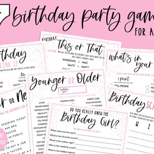 Adult Birthday Party Games BUNDLE 7 Birthday Party Games for Women Fun Birthday Games Over the Hill Birthday Birthday Girl Games image 1