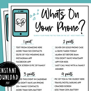Family Reunion Whats On Your Phone Party Games | Family Gathering Activity | Summer Reunion | Family Reunion Icebreaker | Scavenger Hunt