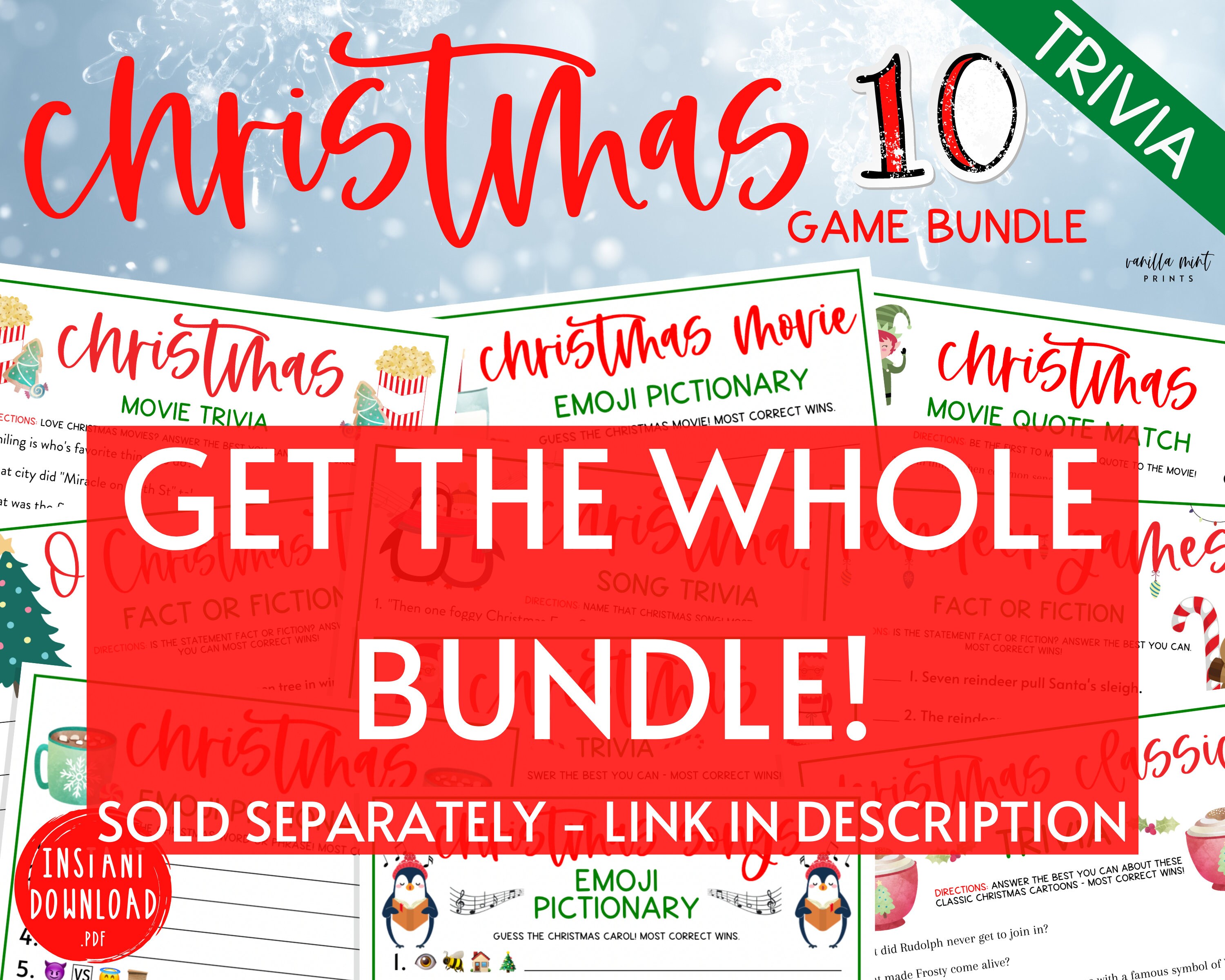 Roll the Dice Holiday Gift Exchange Game Christmas Printable Etsy