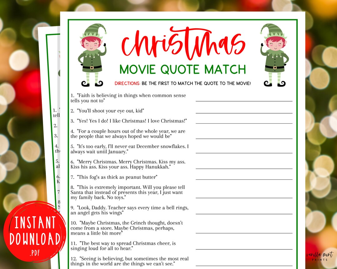 christmas-movie-quote-match-game-matching-trivia-game-christmas-games-christmas-day-fun-holiday-party-games-kids-adults-etsy