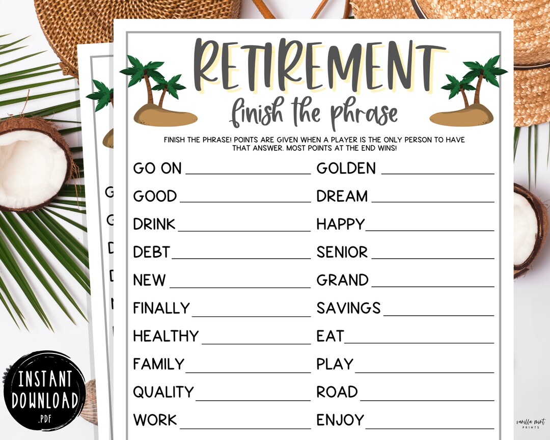 retirement-finish-the-phrase-party-games-retirement-game-fun-retirement-party-games-funny-games-for-work-games-for-adults-kids-etsy