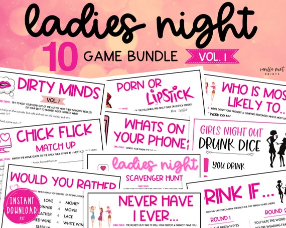 Ladies Night 10 Game BUNDLE Volume 1 Ladies Night Party - Etsy