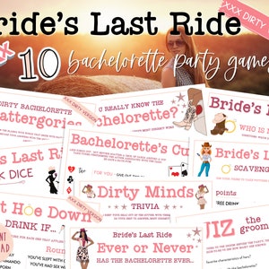 Bride's Last Ride Bachelorette Party Games DIRTY BUNDLE 10 Games XXX Hen Party Dirty Version Adult Games Last Hoe Down Nash image 5