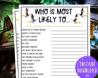 Witches Night Out Who is Most Likely To Game | Fun Halloween Party Games | Witches Game | Ladies Night Out | Girls Night Out | Adult Games