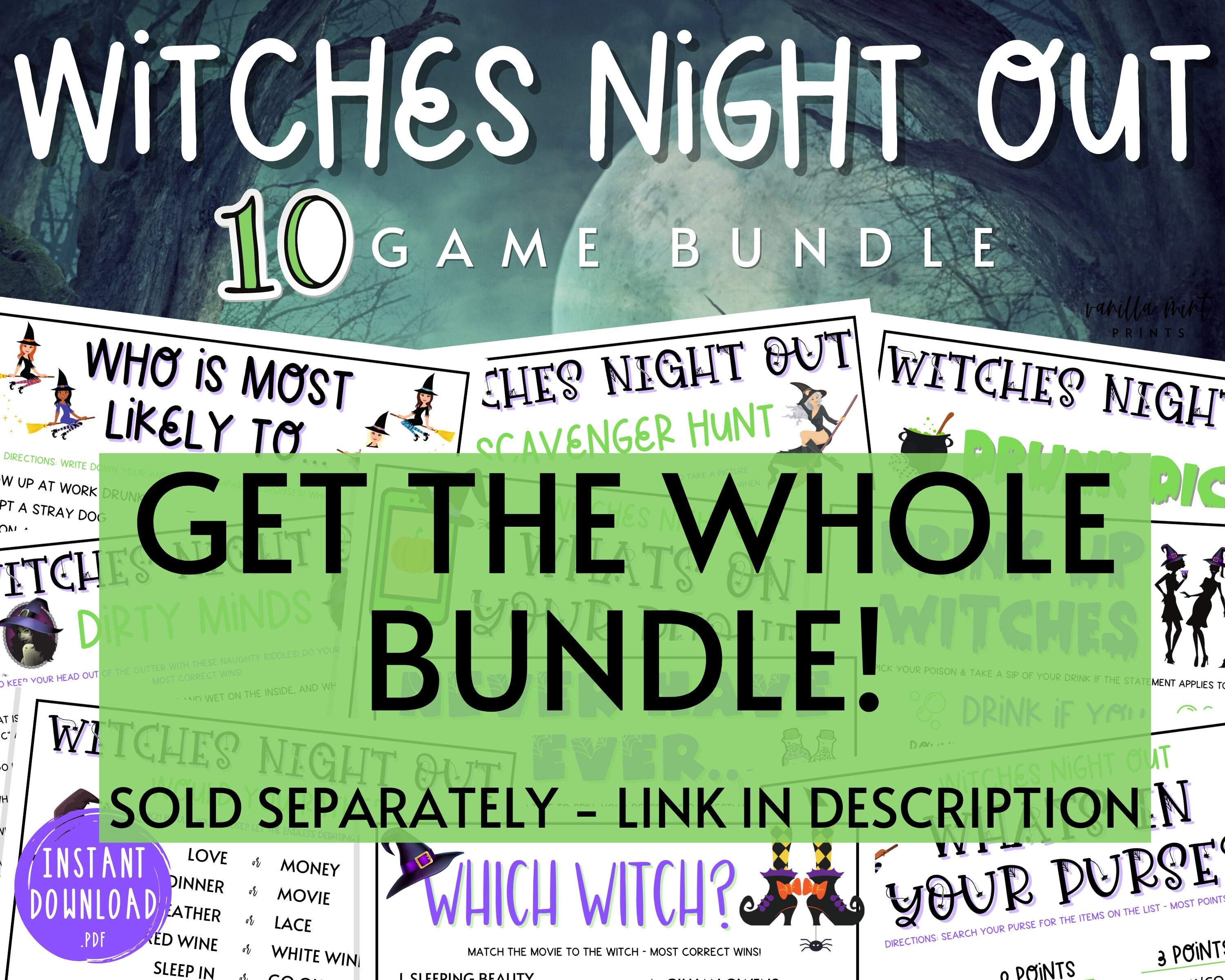Witches Night Out Scavenger Hunt Game Fun Halloween Party Etsy