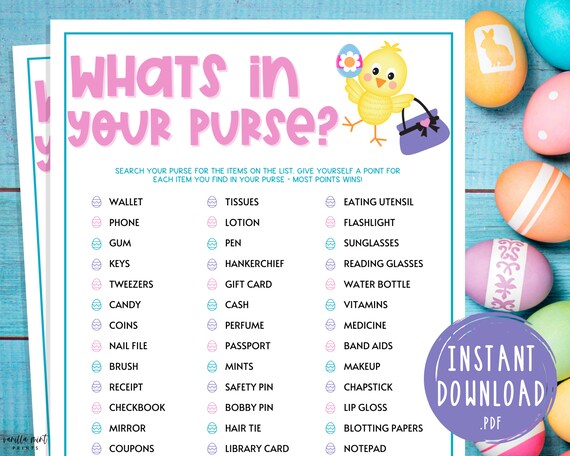 It's A Girl, Pink Footprints Theme, Baby Shower What's in Mom's Purse  Printable, Scavenger Hunt, Shower Game, Couples Shower, Gender Reveal by  Pam's Party Printables | Catch My Party