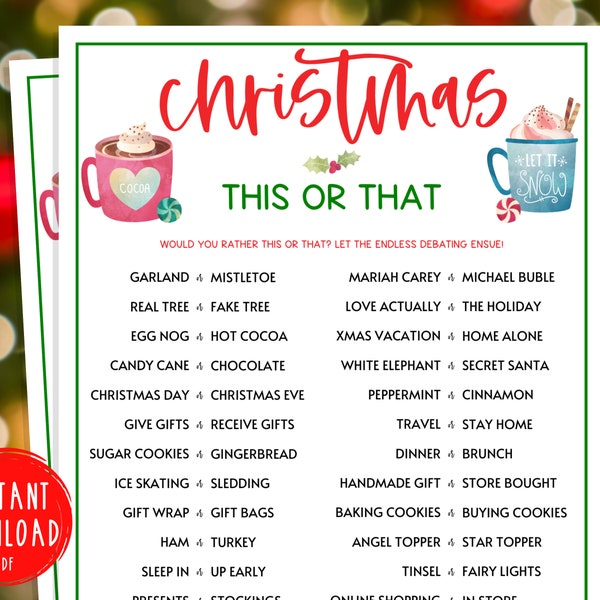 Christmas This or That Game | Xmas Would Your Rather Games | Fun Christmas Game | Holiday Games | Christmas Party Games| Kids & Adults