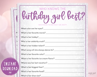 Teen Slumber Party Games | Who Knows The Birthday Girl Best | Girls Sleepover Birthday Party Games | Pajama Party | PreTeen | Tween | Purple