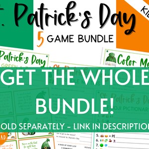 St. Patrick's Day Green Trivia Game Color Me Green Fun St. Pattys Day St. Paddys St. Pats Printable Party Games Kids & Adults image 7