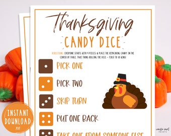 Thanksgiving Candy Dice Game | Thanksgiving Day Party Games for Kids | Kids Games | Fun Activity | Classroom Game | Candy Game | Adult