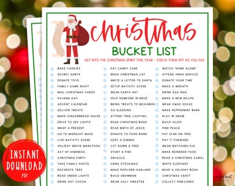 Christmas Bucket List Game | Things to Do During Xmas | Fun Christmas Game Checklist | Holiday Games | Christmas Party Game | Kids & Adults