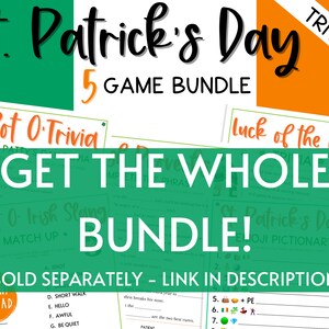 St. Patrick's Day Green Trivia Game Color Me Green Fun St. Pattys Day St. Paddys St. Pats Printable Party Games Kids & Adults image 8