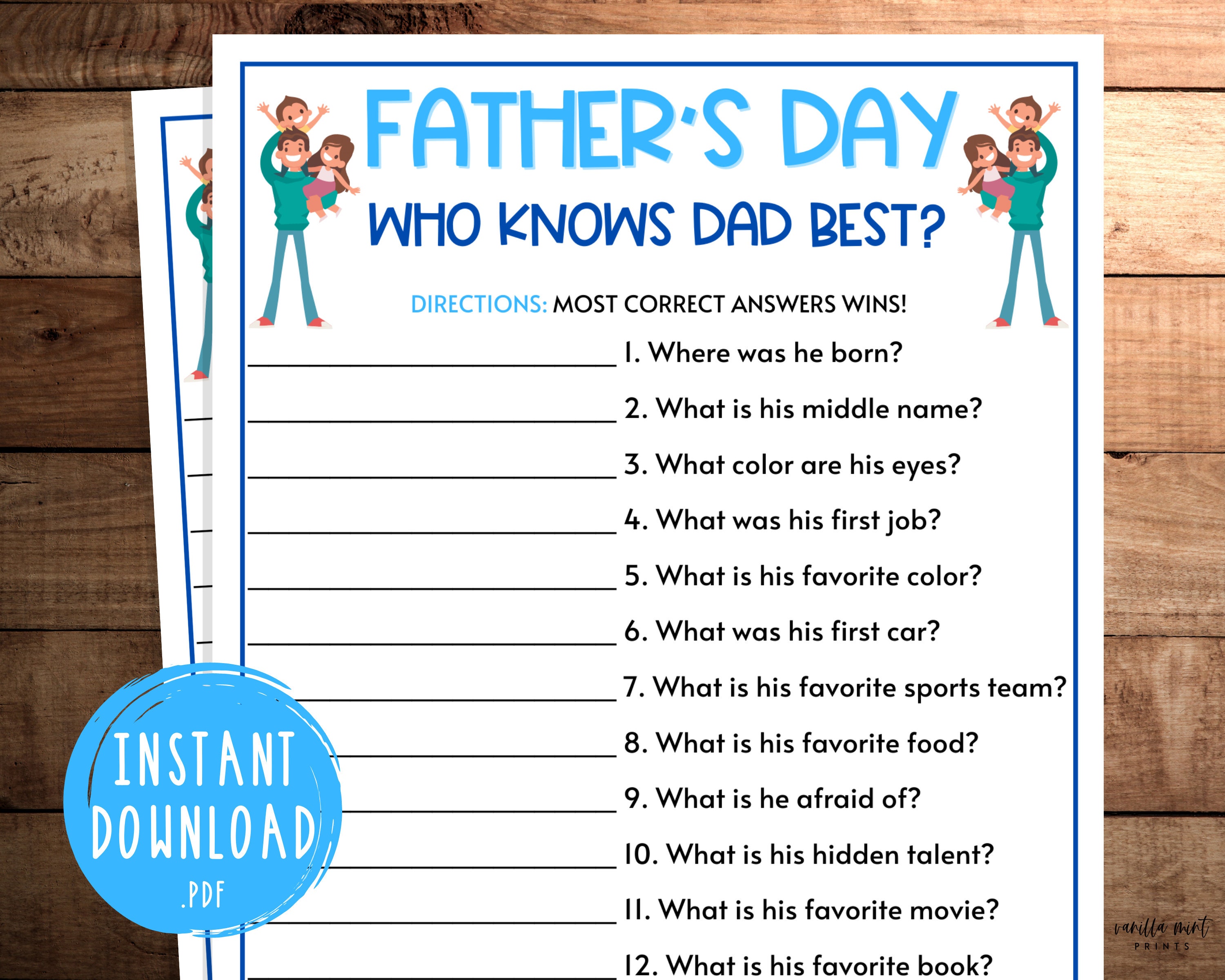 Father's Day Dad is the Word Game  Father's day games, Family fun games,  Father's day printable
