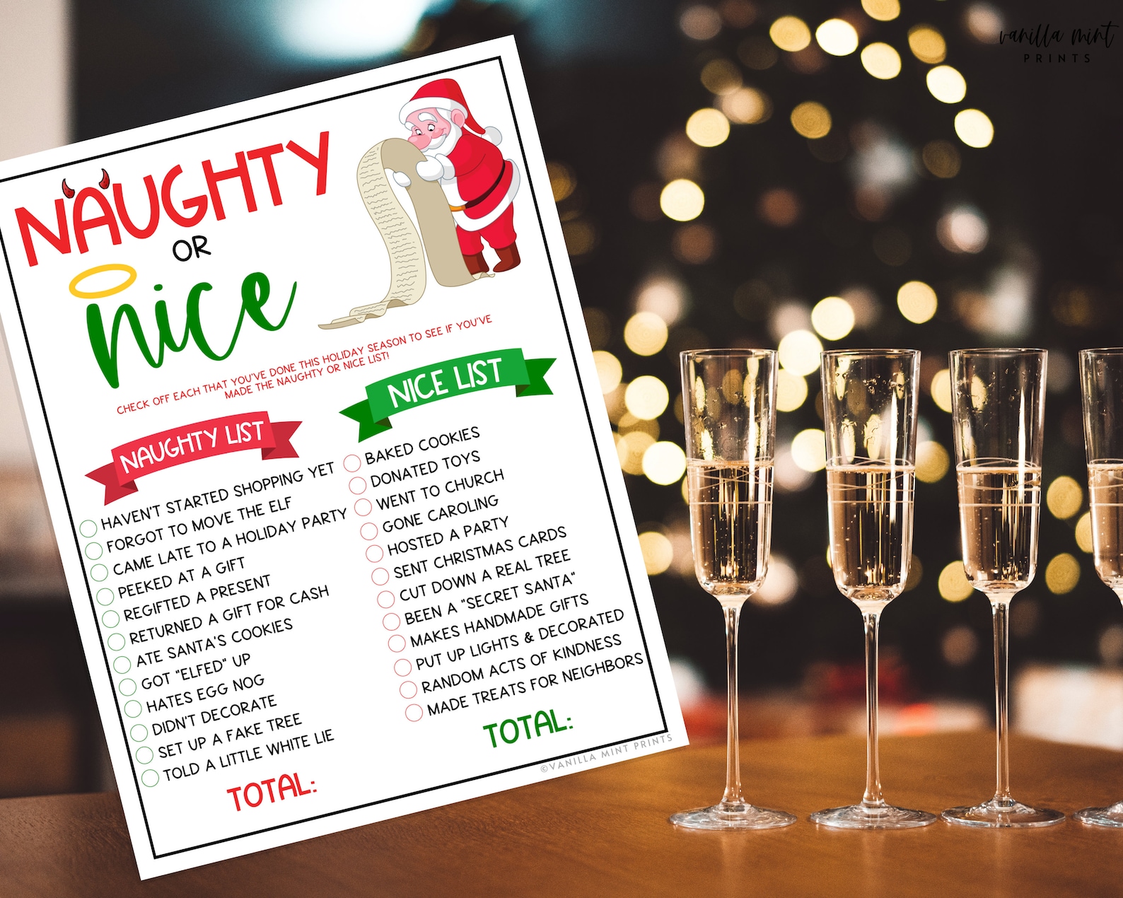 Christmas Naughty or Nice Game Fun Xmas Games Santa's - Etsy