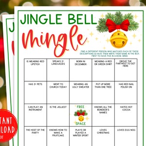 Christmas Jingle Bell Mingle Game | Find Someone Who Xmas Games | Fun Christmas Game | Holiday Games | Christmas Party Games| Kids & Adults