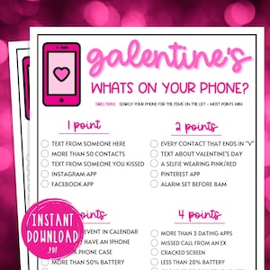 Galentine's Day Whats On Your Phone Game | Party Games | Girls Night Out | Valentines Day | Ladies Night | Girl Night In | Singles Night