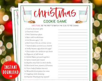 Christmas Cookie Game Game | Christmas Trivia Printable Games | Christmas Day | Fun Holiday Games | Christmas Party Games | Kids & Adults