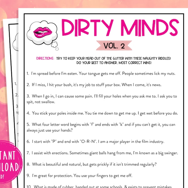 Dirty Minds Game Volume 2 | Ladies Night Party Games | Fun Girls Night Out | Girl Night In | Dirty Trivia | Adult Games | Games for Adults