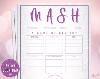 Teen Slumber Party Games | MASH | Girls Sleepover Birthday Party Games | Pajama Party | PreTeen | Tween | Purple & Silver | Fun Girls Games