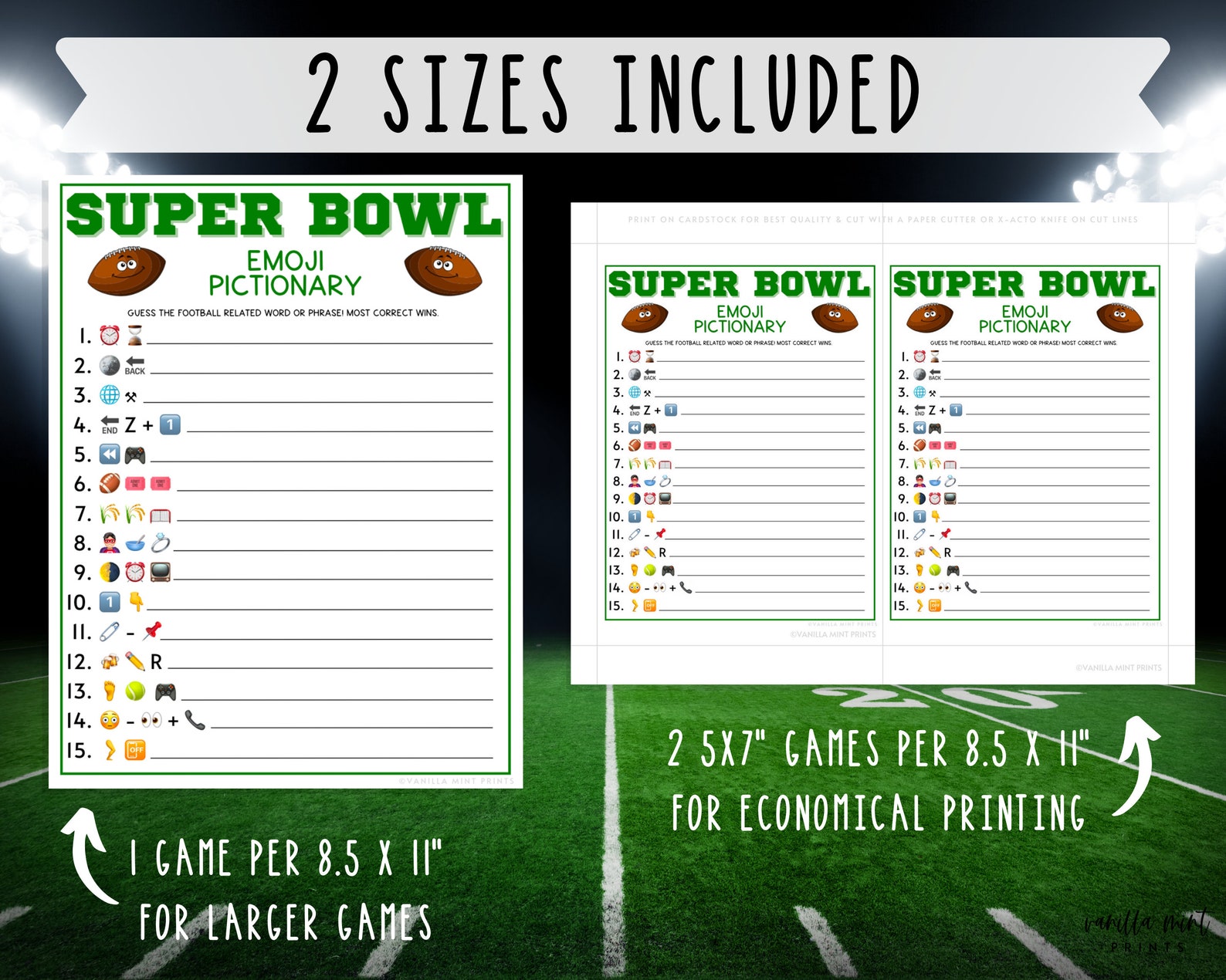 Super Bowl Emoji Pictionary Game Super Bowl Party Games Etsy