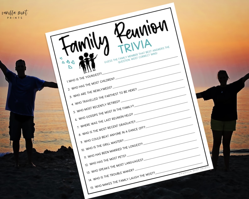 Family Reunion Trivia Party Games Family Gathering Activity Etsy