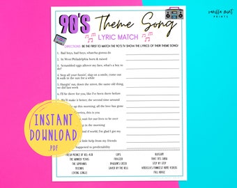 1990's Trivia | 90s TV Theme Song Trivia | Back to the 90s Party Games | Millennial Birthday | Girls Night In | Nineties Babies 40,30th