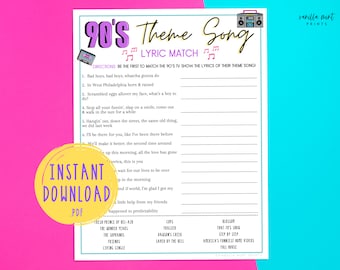 1990's Trivia | 90s TV Theme Song Trivia | Back to the 90s Party Games | Millennial Birthday | Girls Night In | Nineties Babies 40,30th