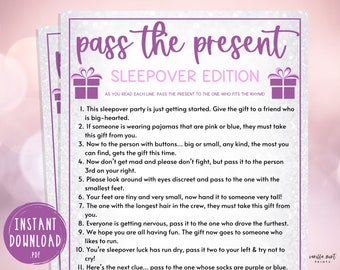 Teen Slumber Party Games | Pass the Present | Girls Sleepover Birthday Party Games | Pajama Party | PreTeen | Tween | Purple & Silver | Gift
