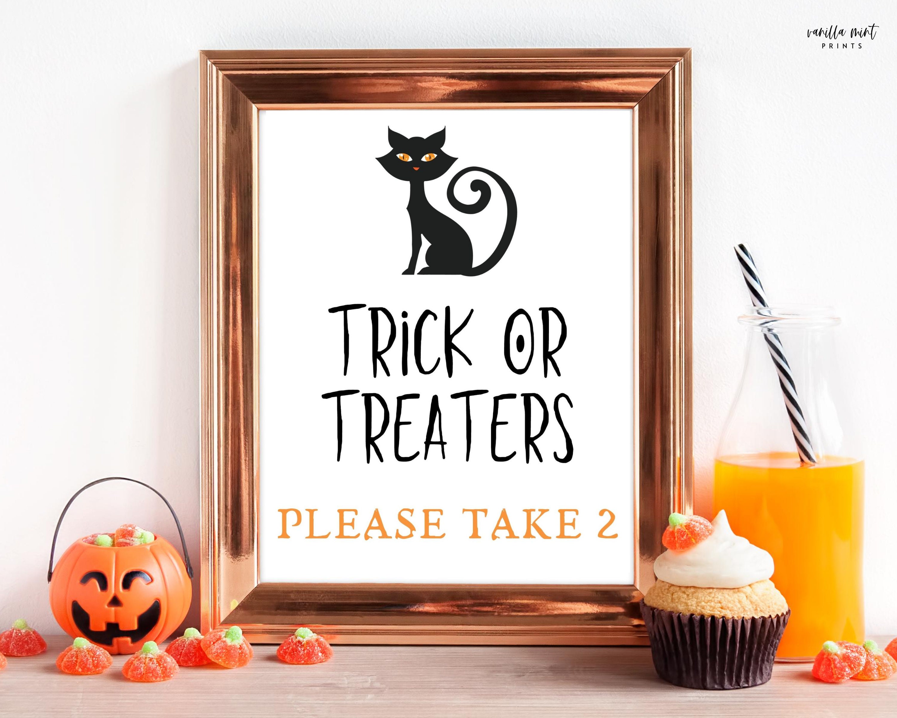 Halloween Signs Trick or Treaters Take 2 Sign Trick or - Etsy