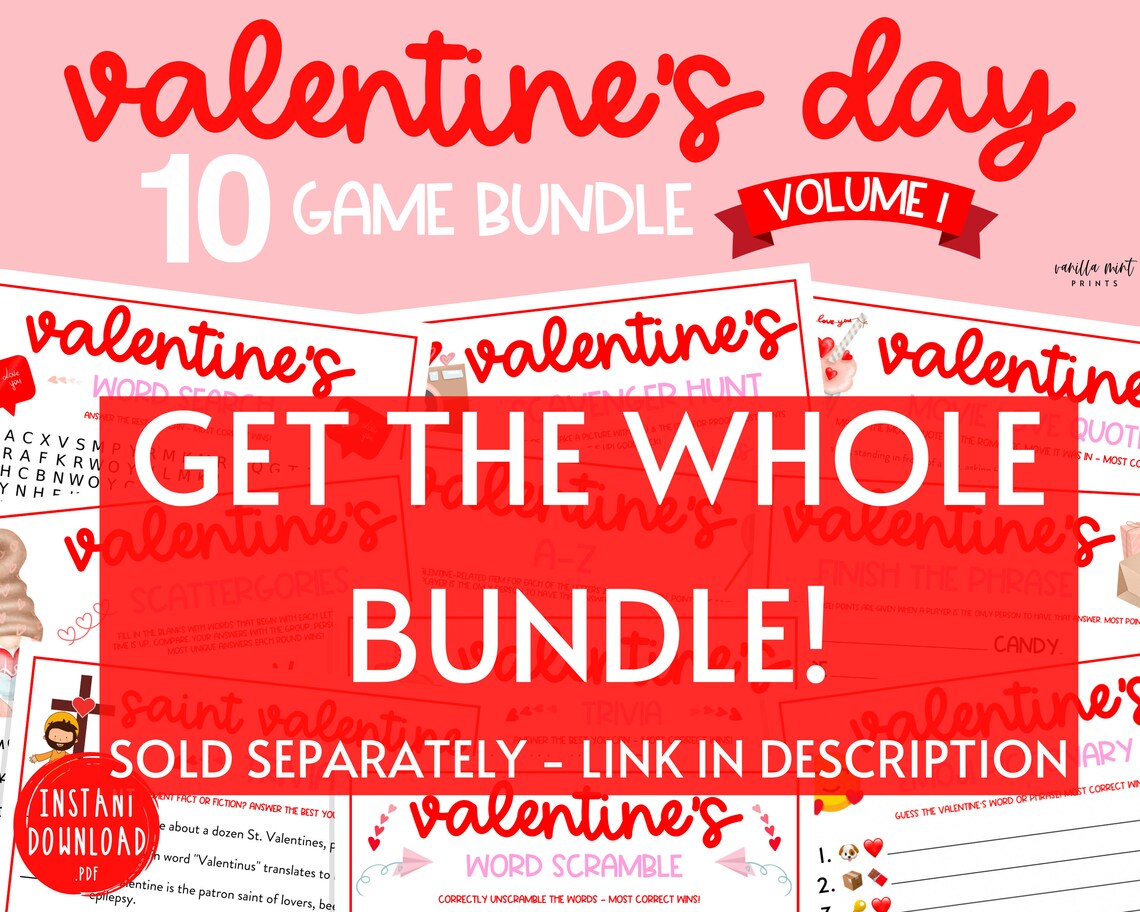 Valentine's Day Pictionary Game Fun Valentine's Day | Etsy