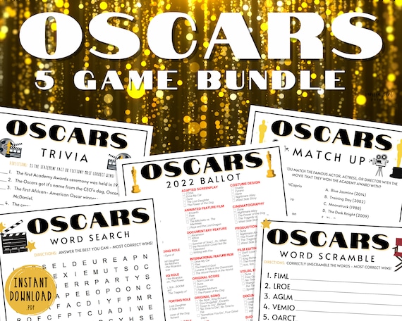 Oscars Party Game BUNDLE 94th Academy Awards Party Games 