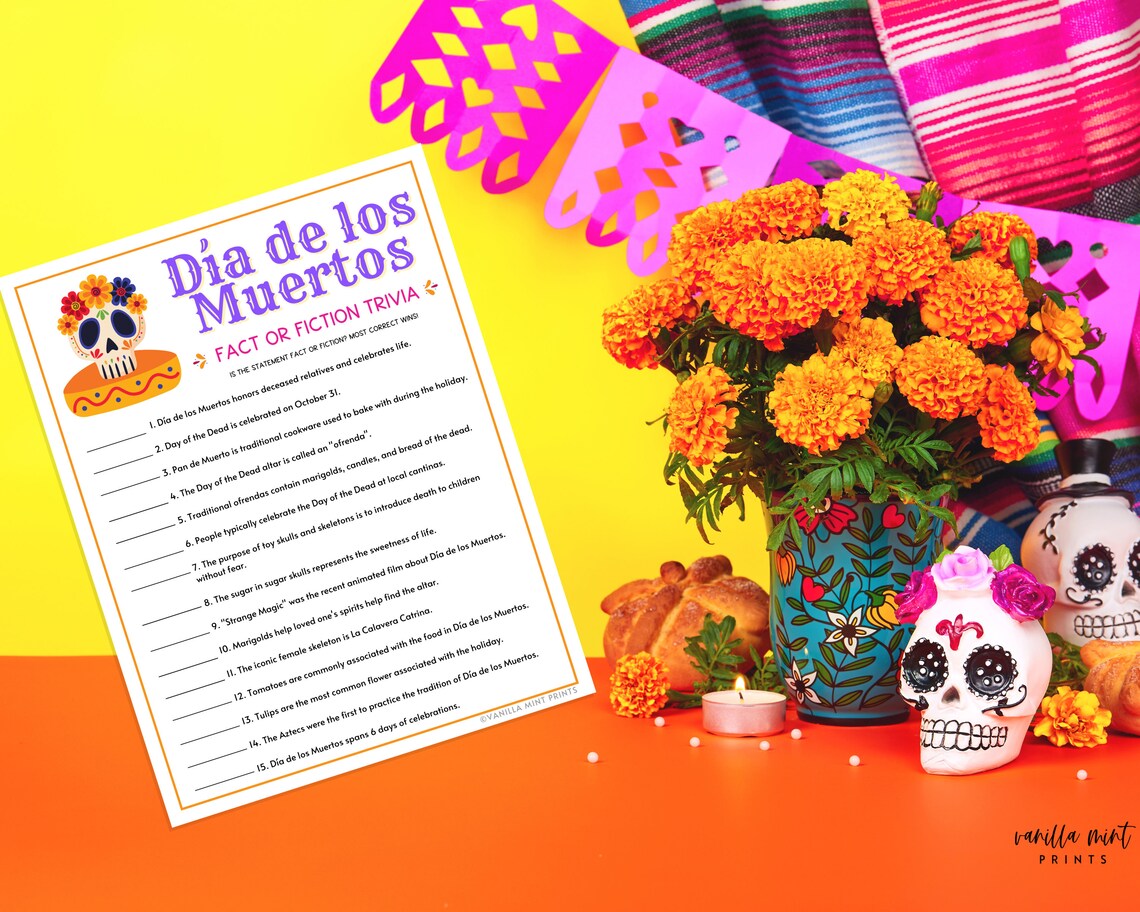 Día De Los Muertos Fact or Fiction Trivia Printable Day of - Etsy