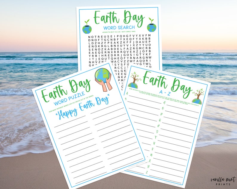 Earth Day 10 Game BUNDLE Fun Printable Spring Games Environmental Activity for Adults & Kids Save The Planet Earth Day Trivia Games image 5