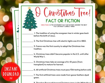 O Christmas Tree Trivia Game | Fact or Fiction | True or False | Christmas Games | Christmas Day | Fun Holiday | Party Games | Kids & Adults