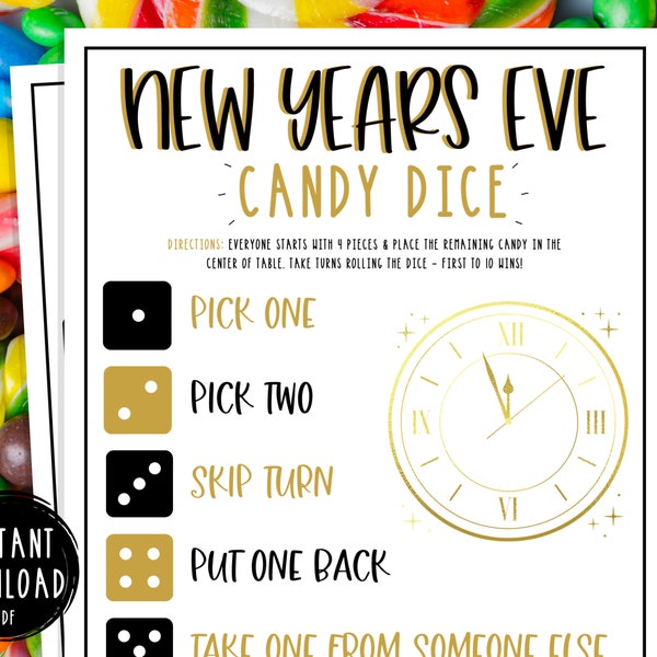 New Years Eve Candy Dice Game | New Years Party Games for Kids | Kids Games | Fun Activity | Classroom Game | Candy Game | Adult