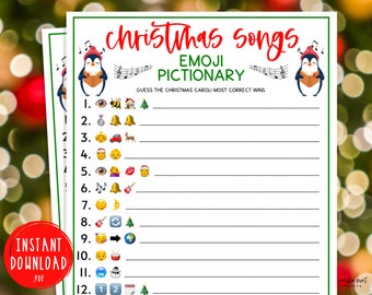 Christmas Songs Emoji Pictionary Game | Xmas Music Emoji Games | Fun Christmas Game | Holiday Games | Christmas Party Games | Kids & Adults