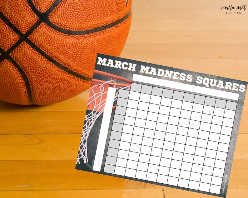 March Madness Game Squares Printable March Madness Party - Etsy