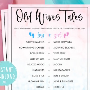 Old Wives Tales | Gender Reveal Party Games | This or That | Baby Shower | Fun Games for Gender Reveal Party | Boy or Girl | Pink & Blue