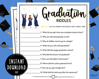 Graduation Games | Riddles | Fun Graduation Party Games | Class of 2024 | Grad Party | High School or College Graduate | Games for Kids