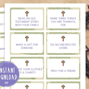 40 Karten für die Fastenzeit | Druckbare Karten für die Fastenzeit | Osteraktivitäten für Erwachsene und Kinder | Christliche & Katholische Fastenzeit | Fastenzeit Ideen