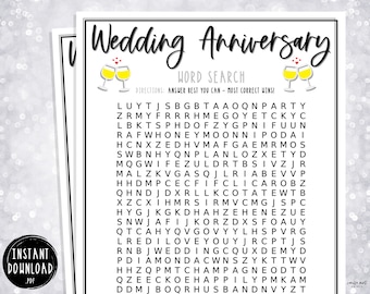 Anniversary Games | Word Search | Fun Anniversary Party Games | Anniversary Word Game | Wedding Anniversary Game | Game for Kids and Adults