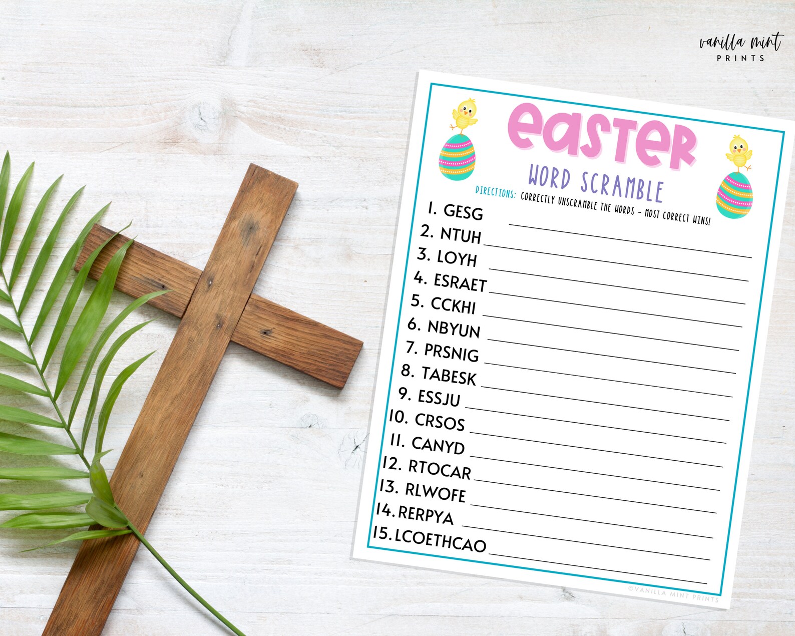 Easter Word Scramble Game Printable Easter Games Party Etsy