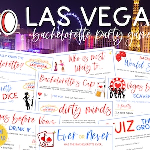 Las Vegas Bachelorette Party Games BUNDLE / 10 Juegos / Fun Bachelorette Party Games PACK / Hen Party / Vegas Then Vows / Destino Bach