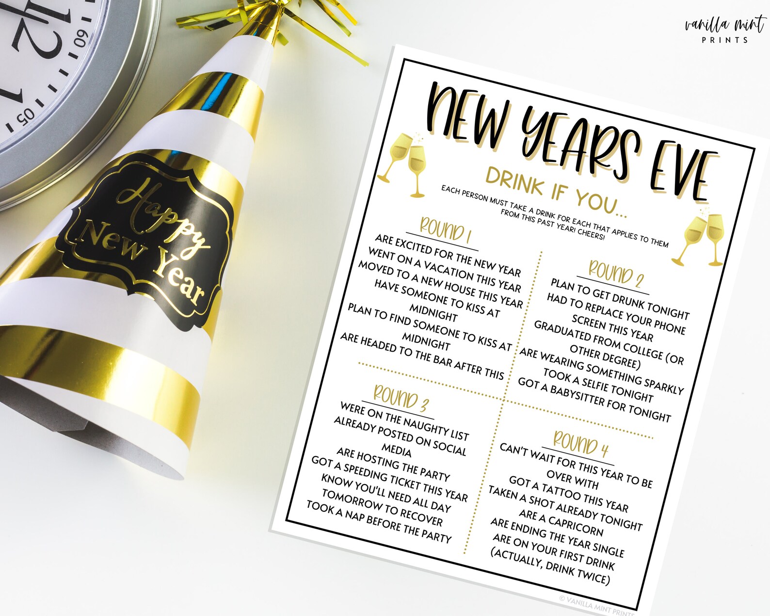 New Years Eve Drink If Game New Years Games New Years Eve - Etsy