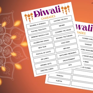 Diwali Charades Game Printable Festival of Lights Party Games ...