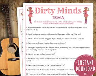 Nashville Bachelorette Party Games Dirty Minds Trivia Game Etsy 日本